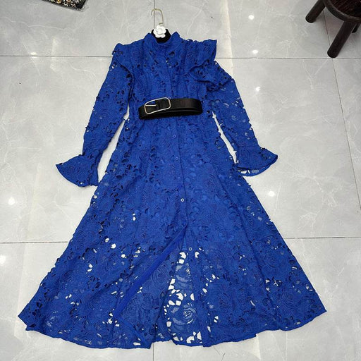 Dio Lace Embroidered Two-Piece Dress with High Waist Skirt - Dio Kollections