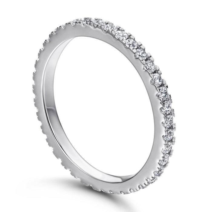 S925 Silver Women's Sterling Row Ring Same Row Diamond Zircon Women's Silver Ring Z+2 1/2 - Dio Kollections