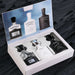 Set of Jean Miss perfume bottles in a display box on a dark background