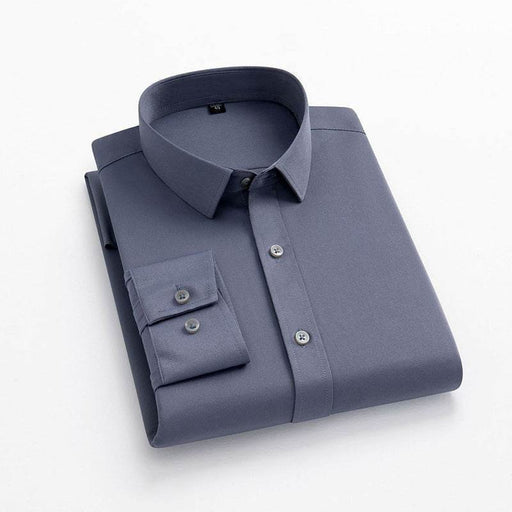 Size 48 Men's Long Sleeve Business Workwear Anti-Wrinkle Suit Stretch Breathable Shirt - Dio Kollections