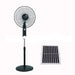 Solar stand fan with solar panel on a white background