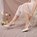 Dio White Wedding Rear Air Sandals With Pointed Toe Single Shoes - Dio Kollections