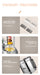 Product features infographic for a stainless steel barbecue stick set, showing the product name, a close-up of the metal sticks, oil filtering with a skewer, and a stainless steel escutcheon.