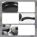 Black cookware set with features highlighted on a gray background