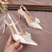 Chic Pointed Toe Hollow Sandals with Detachable Buttons for Women - Dio Kollections