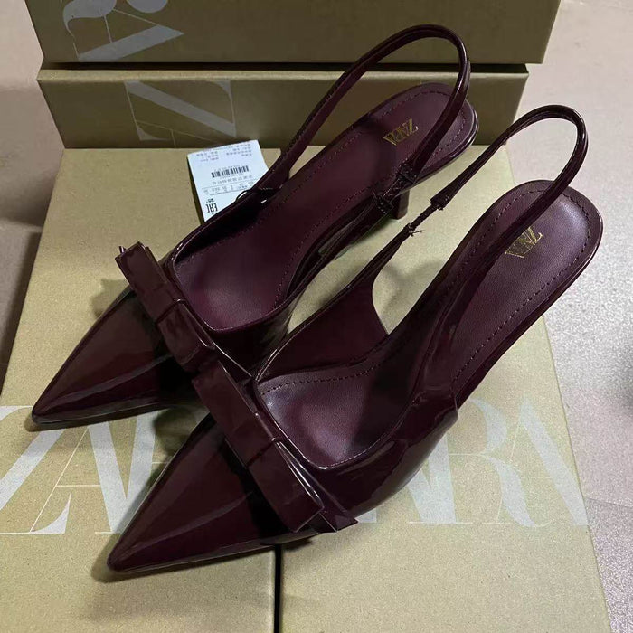 Elegant Pointed Toe Bow Strap Sandals for Women - Dio Kollections