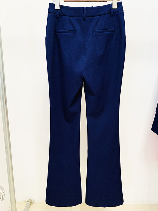 Navy blue pants on a white background