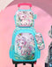 Children's backpack with unicorn design on a pink background