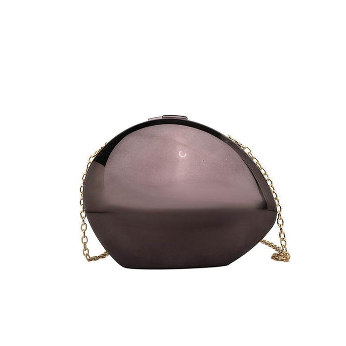 Trendy Oval Acrylic Box Bag with Chain Strap - Dio Kollections