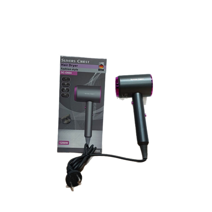 Hair dryer with packaging on a white background