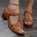 Summer New Solid Color Fish Mouth Thick Heel One-Way Buckle Strap High Heel Sandals - Dio Kollections