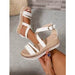 36-42 Sandals One-Strap Thick Sole Buckle Wedge Women's Glossy - Dio Kollections
