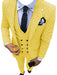 Yellow suit with a white shirt and black tie on a white background