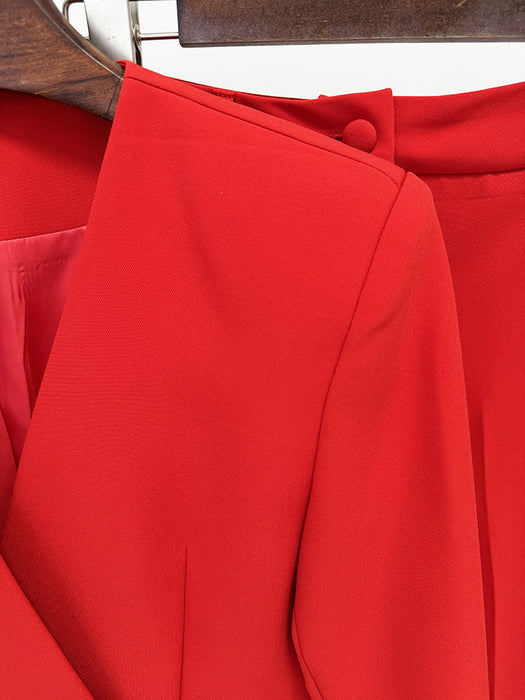 Close-up of a red garment on a hanger