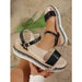 36-42 Sandals One-Strap Thick Sole Buckle Wedge Women's Glossy - Dio Kollections