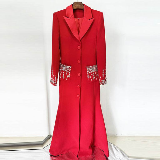 Dio Fashionable Elegant Mermaid Beaded Suit Collar Dress Blazer - Dio Kollections