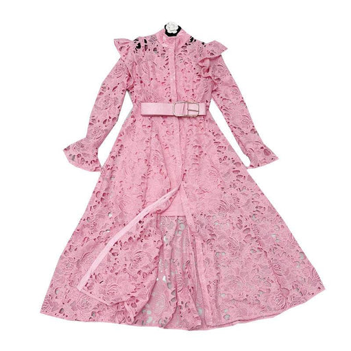 Dio Lace Embroidered Two-Piece Dress with High Waist Skirt - Dio Kollections