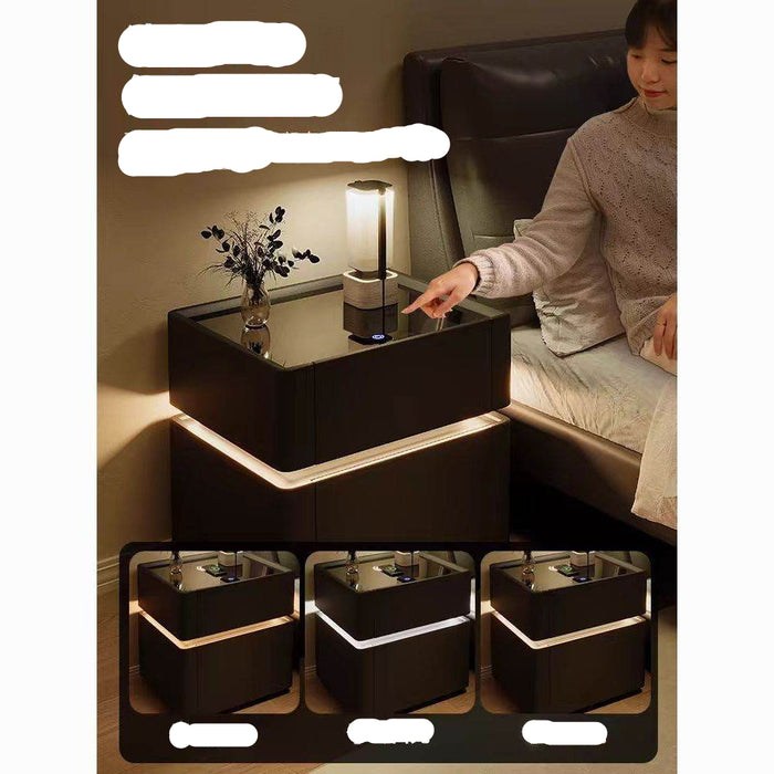 Smart Bedside Table Safe Integrated Bedroom Luxury Wireless Charging Storage Cabinet - Dio Kollections