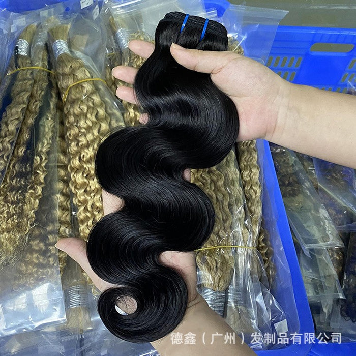 Real Curtain Body Wave Human Hair Ladies Long Curly Hair Bundle