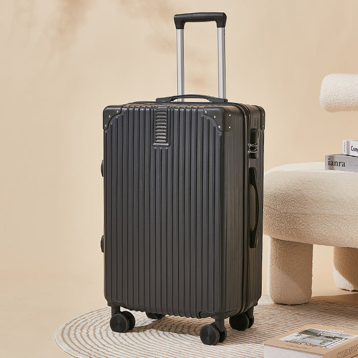 Black suitcase on a beige background