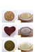 Various types of beans and their ground forms on a white background with text.