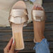 Plus Size Slippers 2025 Summer Versatile Style Cross Flat Slippers Size 35-43 - Dio Kollections