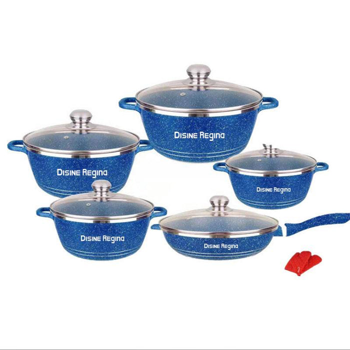 Disine Regina 12-Piece Korean Style Non-Stick Aluminum Cookware Set - Dio Kollections