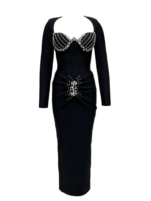 Dio Elegant Diamond Bandage Long Sleeve Dress - Elegant and Stylish - Dio Kollections