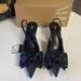 Chic Black Stiletto Heels with Bow Decoration for Women - Dio Kollections