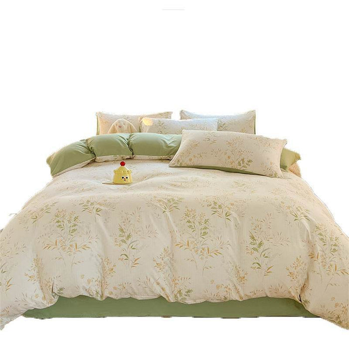 Four-Piece Cotton Double-Layer Gauze Set Bed Sheet Quilt Cover Washed Cotton Double-Layer Gauze Set - Dio Kollections