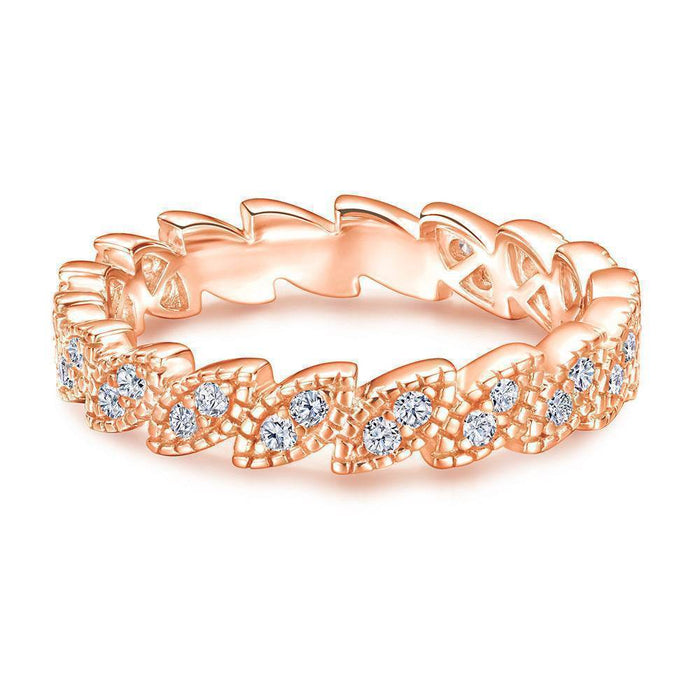 S925 Silver Women's Sterling Row Ring Same Row Diamond Zircon Women's Silver Ring Z+2 1/2 - Dio Kollections