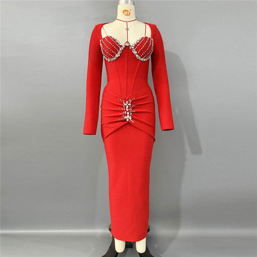 Dio Elegant Diamond Bandage Long Sleeve Dress - Elegant and Stylish - Dio Kollections