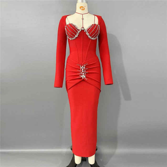 Dio Elegant Diamond Bandage Long Sleeve Dress - Elegant and Stylish Dio Kollections Dio Elegant Diamond Bandage Long Sleeve Dress - Elegant and Stylish Dio Kollections