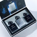 Set of Jean Miss perfume bottles in a box on a white background