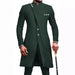Green formal coat with buttons on a white background