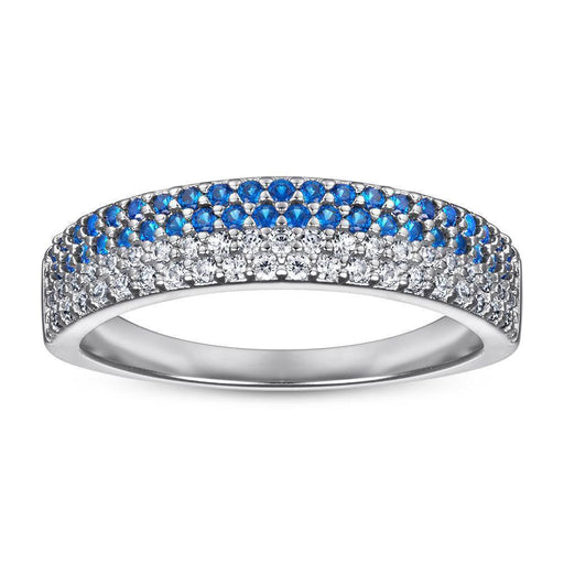 S925 Silver Women's Sterling Row Ring Same Row Diamond Zircon Women's Silver Ring Z+2 1/2 - Dio Kollections