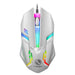 Gaming mouse with colorful LED lighting on a white background