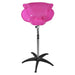 Pink hair washing chair with a black base on a white background