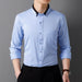 Men's Business Shirt Long Sleeve Non-Iron Four Sided Stretch Drill Buckle Shirt - Dio Kollections