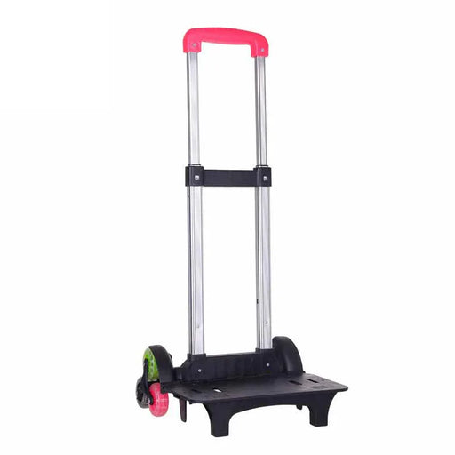 Hand truck with a pink handle on a white background