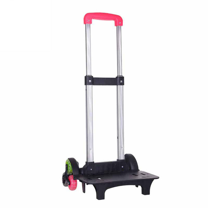 Hand truck with a pink handle on a white background