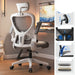 Ergonomic office chair with adjustable features shown in a home office setting