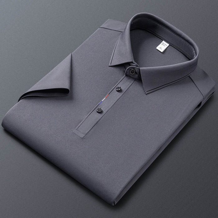 Cotton Short-sleeved Polo Shirt Men's Business Casual Lapel Solid Color Shirt - Dio Kollections