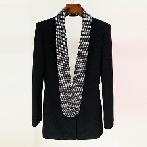 Dio Trendy Backless Blazer Skirt with Diamond Detail - Dio Kollections