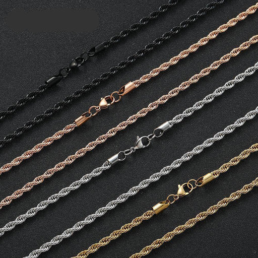 Dio Twist Chain in Stainless Steel - Versatile Lengths & Colors - Dio Kollections