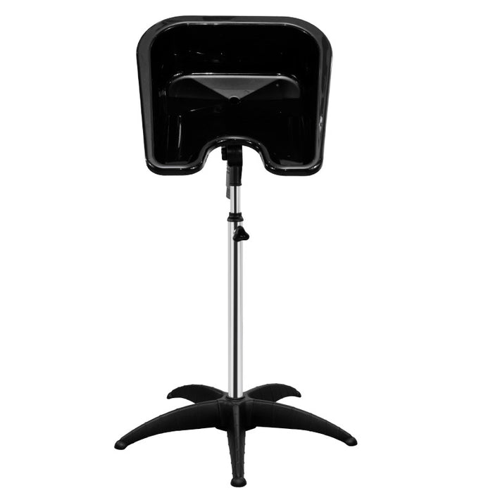 Black grooming basin with stand on a white background