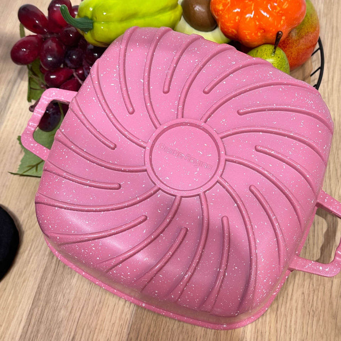 25-Piece Premium Non-Stick Medical Stone Cookware Set in Black and Pink - Dio Kollections