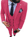 Pink suit with black polka dots worn by a person on a white background