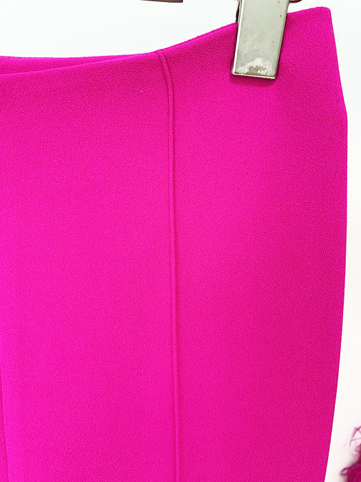 Celebrity Fashion Luxury Ostrich Real Feather Rhinestone Green Fruit Collar Blazer