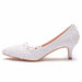 White shoe with lace details on a white background